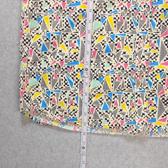 Super Massive Retro Button Up Shirt Men’s XL 80s Geometric Print Short Sleeve - Picture 8 of 9